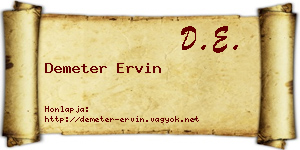 Demeter Ervin névjegykártya